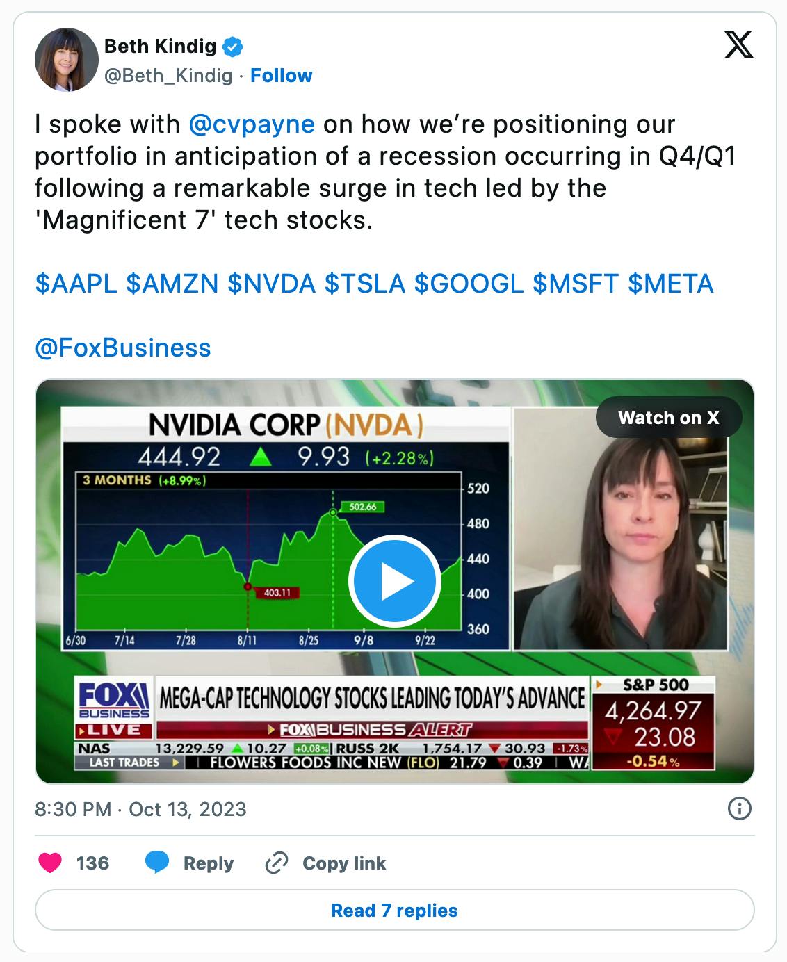 Beth Kindig Twitter Post